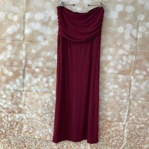 J.Jill Red Wine Colored Strapless Dress